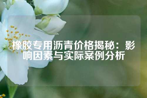 橡胶专用沥青价格揭秘：影响因素与实际案例分析