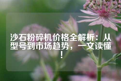 沙石粉碎机价格全解析：从型号到市场趋势，一文读懂！