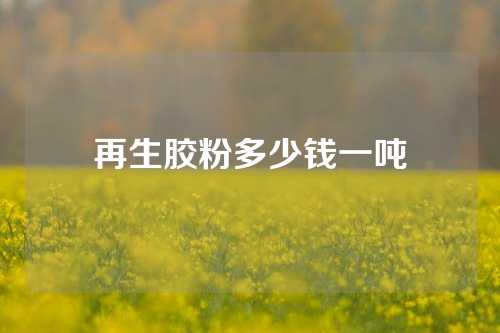 再生胶粉多少钱一吨