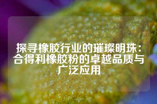 探寻橡胶行业的璀璨明珠：合得利橡胶粉的卓越品质与广泛应用