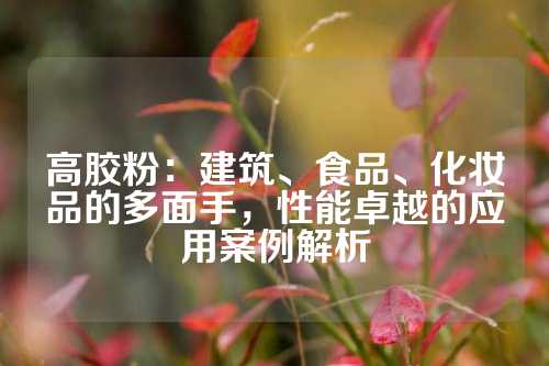 高胶粉：建筑、食品、化妆品的多面手，性能卓越的应用案例解析