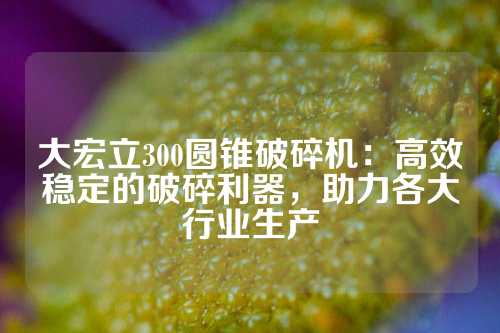 大宏立300圆锥破碎机：高效稳定的破碎利器，助力各大行业生产