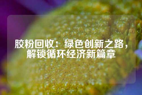 胶粉回收：绿色创新之路，解锁循环经济新篇章