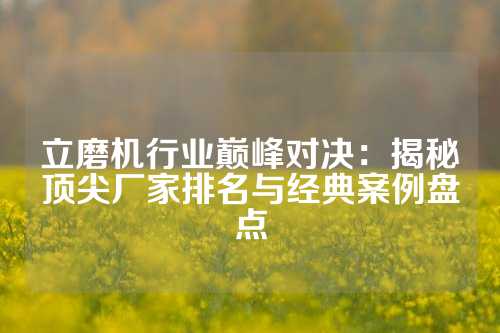 立磨机行业巅峰对决：揭秘顶尖厂家排名与经典案例盘点