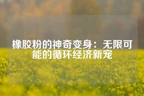 橡胶粉的神奇变身：无限可能的循环经济新宠
