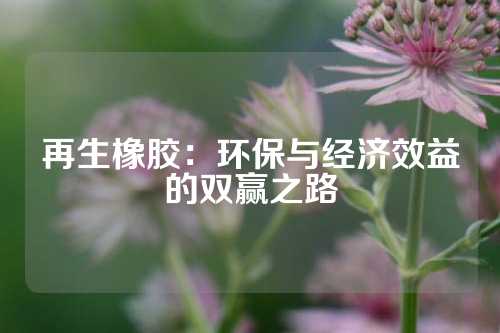 再生橡胶：环保与经济效益的双赢之路